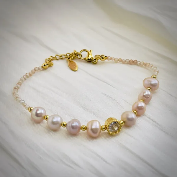 Pearl & Zirconia Charm Bracelet