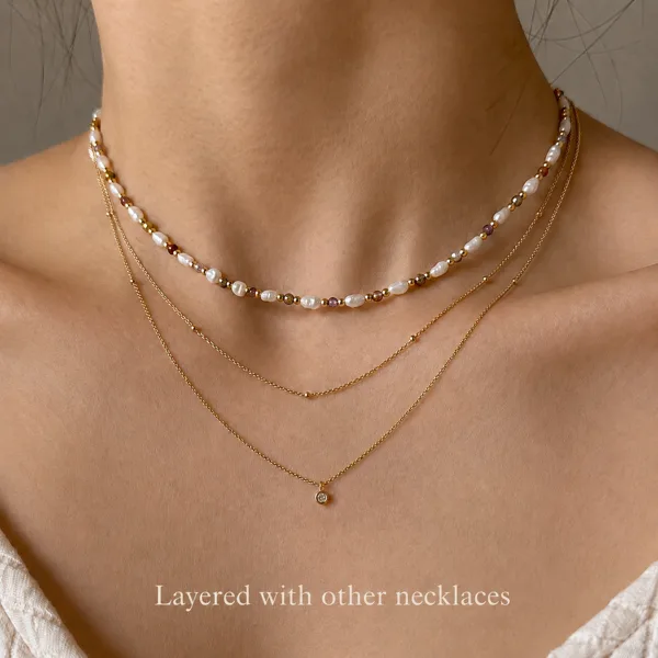 Pearl & Zirconia Necklace, photo 6