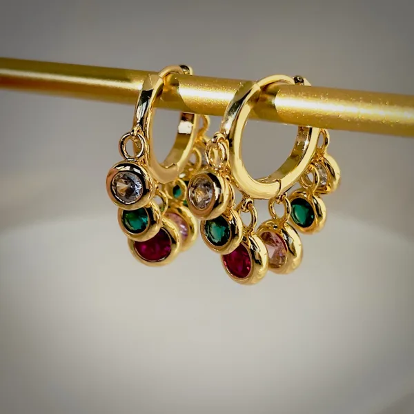 Colourful Stone Huggie Hoops, photo 7