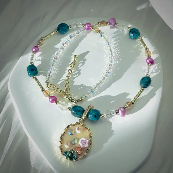 Pearl & Flower Pendant Necklace, photo 3