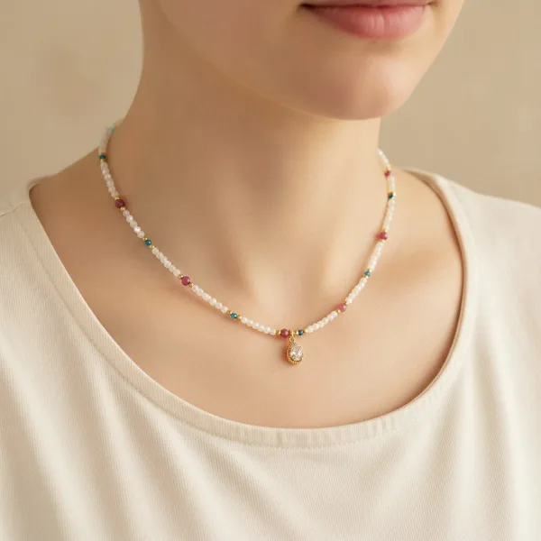 Colourful Teardrop Necklace, photo 1