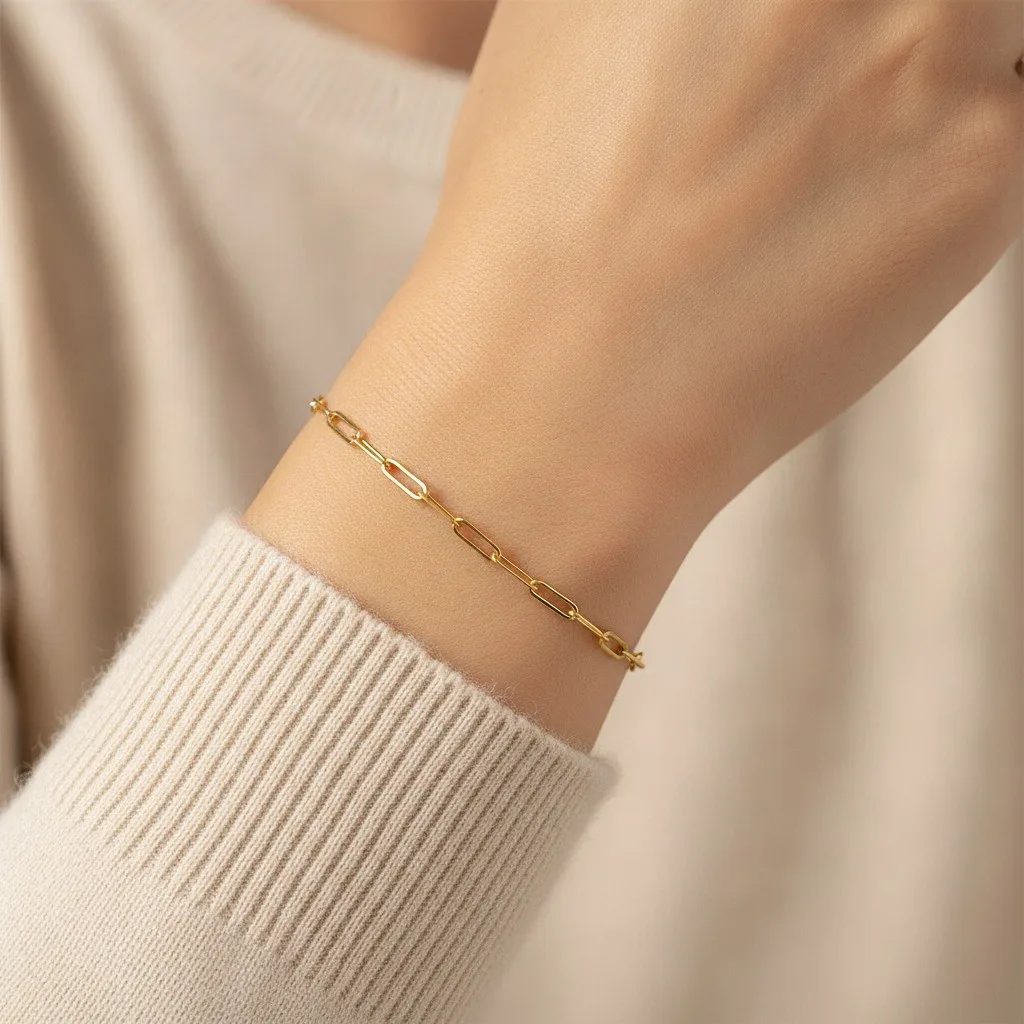 Gold Paperclip Bracelet