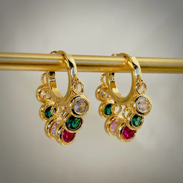 Colourful Stone Huggie Hoops, photo 4