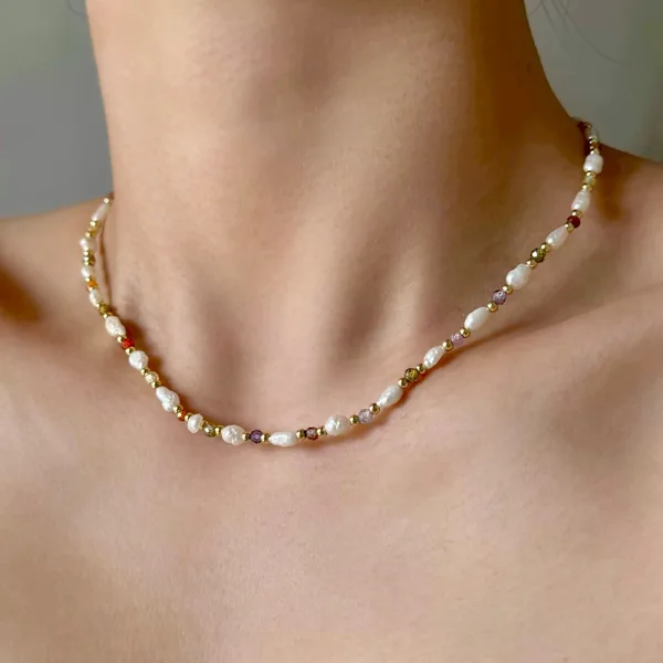 Pearl & Zirconia Necklace, photo 2