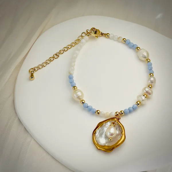 Pearl & Blue Bead Bracelet, photo 4