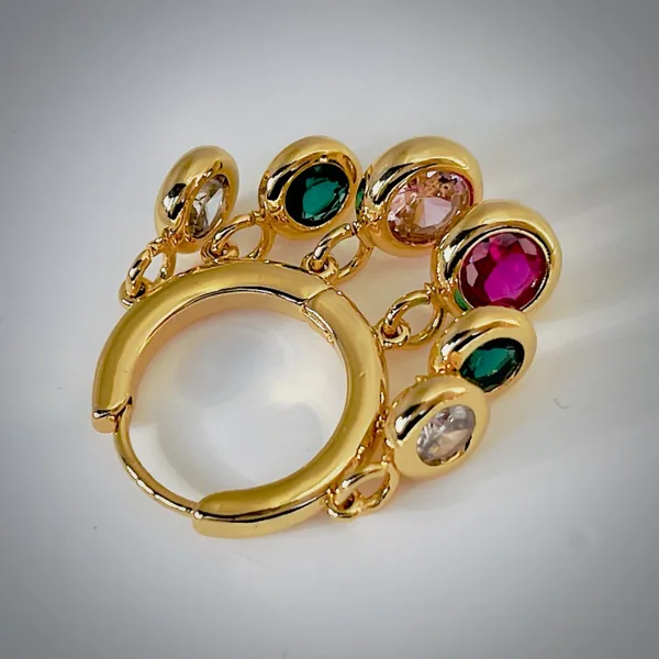 Colourful Stone Huggie Hoops, photo 8